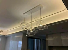 Lamp.led-Light Iron-Glass Bubbles Golden-Chandelier Postmodern Dinning-Room for Foyer