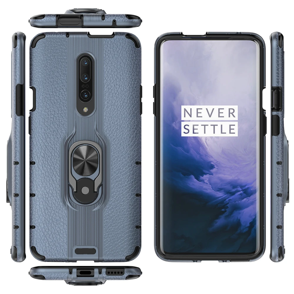 Чехол с магнитным кольцом для OnePlus 7 Pro 6 T Противоударная двухслойная гибридная Противоударная крышка для One Plus 1+ 7 Pro 6 T кронштейн чехол s