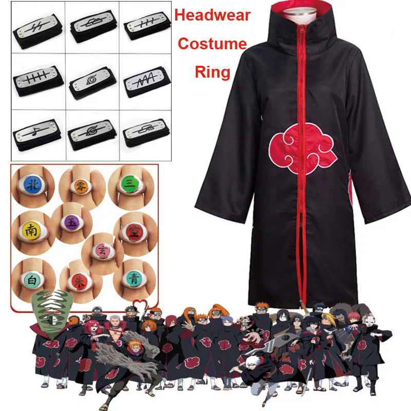 3 шт./лот Наруто Акацуки Учиха Итачи Косплей боль Orochimaru Kakuzu Obito Tobi Suzaku повязка на