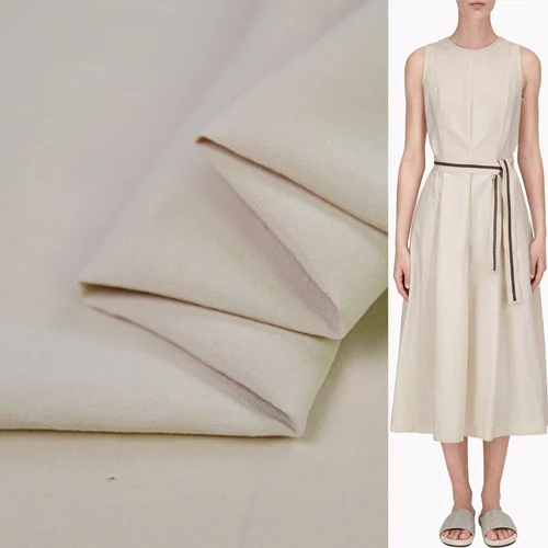 Бежевая шелковая кисть для растушевки льняная ткань шелковая льняная смешанная ткань 36momme 4" Ширина по двору, SLN090