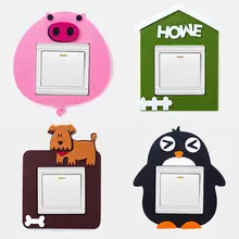 Войлок мультфильм переключатель наклейки простой переключатель защиты рукава украшение для розетки набор наклейки на стену