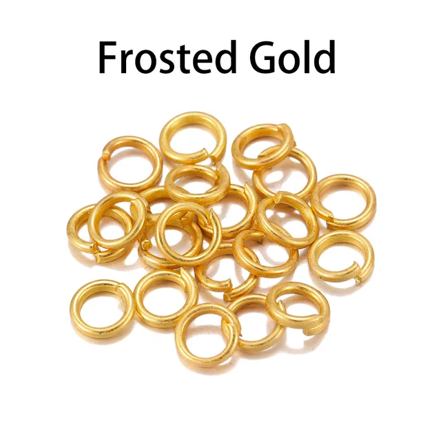 50-200pcs/lot 4 5 6 8 10 mm Jump Rings  Split Rings Connectors For Diy Jewelry Finding Making Accessories Wholesale Supplies Frosted Gold