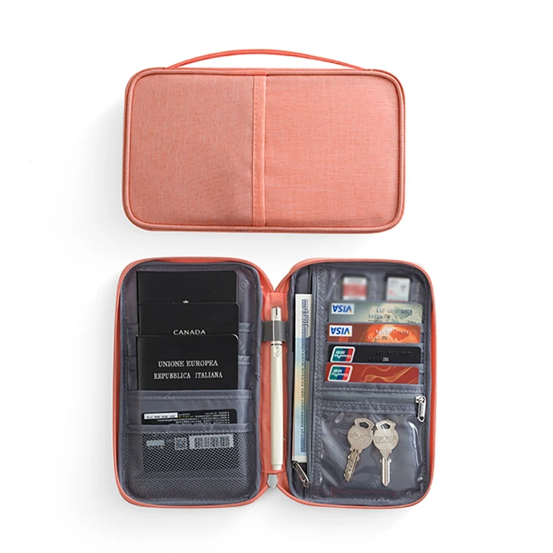 Travel Passport Document Storage Bag Waterproof Oxford Fabric Credit Card Wallet File Folder Document Storage Pouch Bags