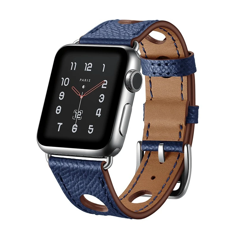 Ремешок для часов из натуральной кожи с логотипом Herm для Apple Watch Series 5 4 3 2 1 44 мм 40 мм 42 мм 38 мм Замена для iWatch браслет