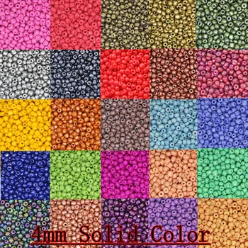 단색 체코 유리 시드 스페이서 비즈, 오스트리아 크리스탈 라운드 비즈, 어린이 쥬얼리 DIY 만들기 액세서리, 2mm, 3mm, 4mm