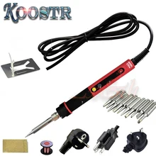 CXG E60W Профессиональный СВЕТОДИОДНЫЙ Цифровой Регулируемый Электрический паяльник EU 60 Вт термостат паяльник+ 10 шт. паяльник