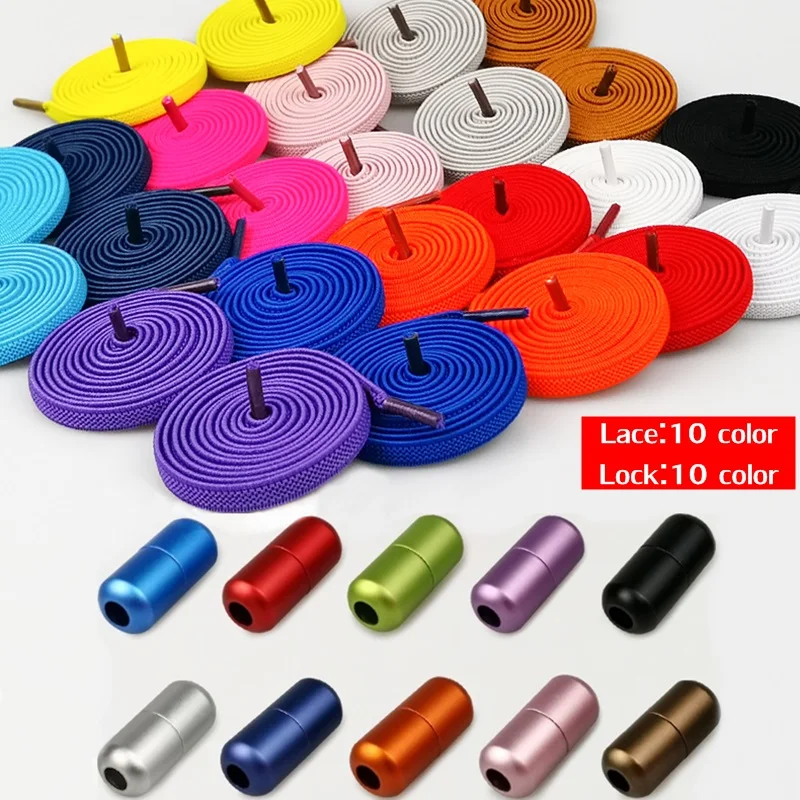 1pair New Flat Elastic Locking Shoelace No Tie Shoelaces Special Creative  Kids Adult Unisex Sneakers Shoes Laces Strings - Shoelaces - AliExpress