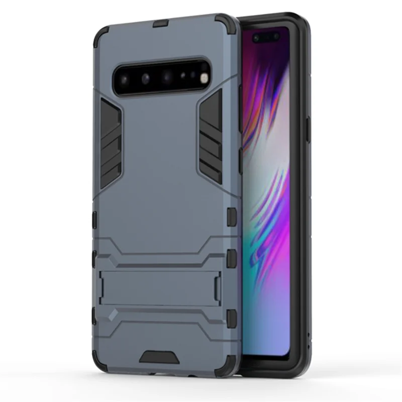 Navy Blue Samsung чехол-гибрид с защитой от ударов и прочной броней и подставкой Чехол для телефона для Galaxy S10 плюс S10E S7 S8 край S9 Note10 плюс A90 A80 A50 A30 A70S M30S J8 - Цвет: Navy Blue