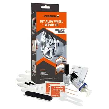

DIY Alloy Wheel Repair Adhesive Kit General Purpose Silver Paint Fix Tool For Car Auto Rim Dent Scratch Care Accessory