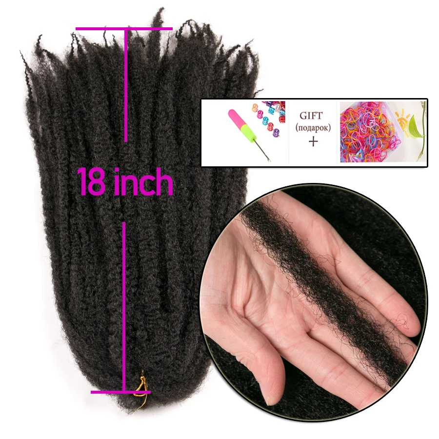 18 Inch Marley Hair Afro Kinky Braiding Hair Synthetic Crochet Braids 30 Strands/pack Black Ombre Brown Hair Extensions - Burgundy image 4
