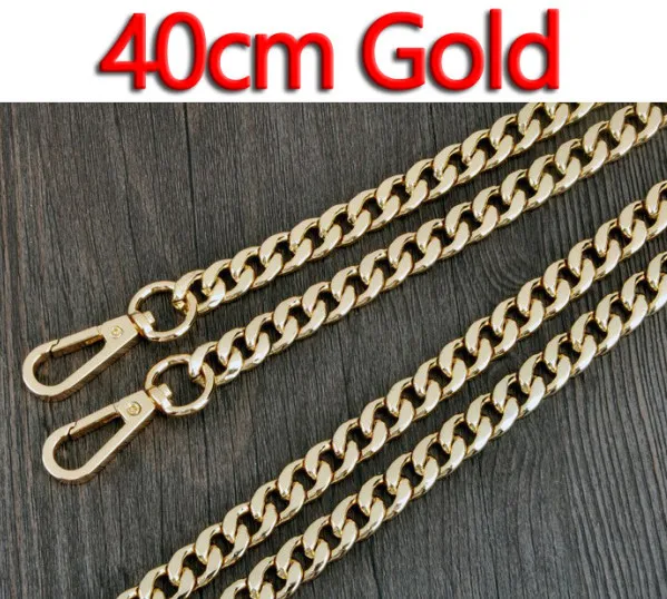 DIY 40 см-160 см золото, серебро, черный пистолет, бронза 9 мм металлическая сменная цепь ремешки на плечо для сумок, ручка для кошелька - Цвет: 40cm Gold