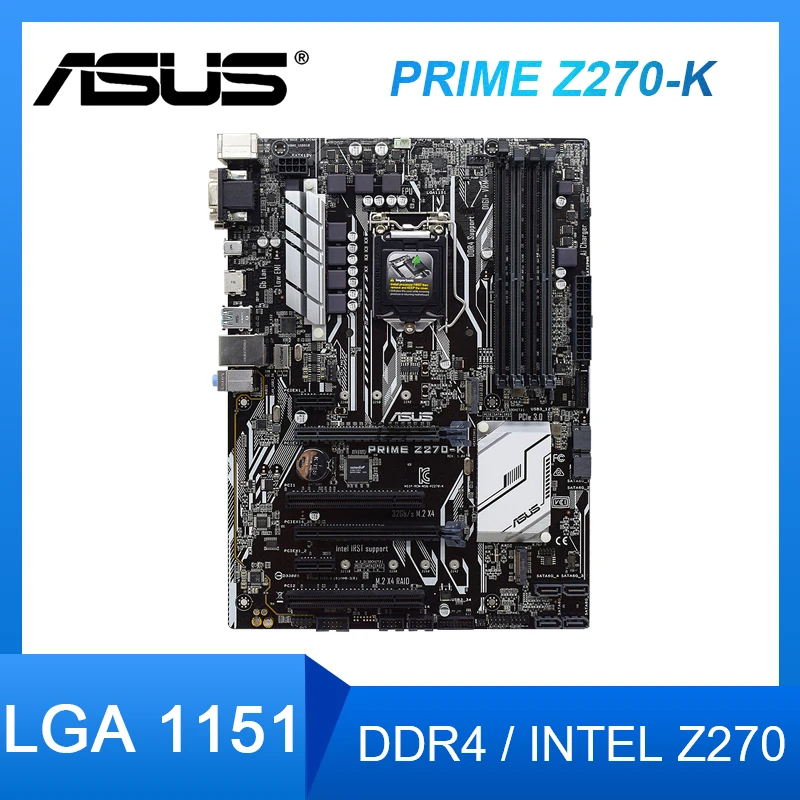 Материнская плата ASUS PRIME Z270-K LGA 1151 DDR4 64 Гб PCI-E 3 0 M.2 USB3.1M.2 SATA Intel Z270 ATX для процессоров