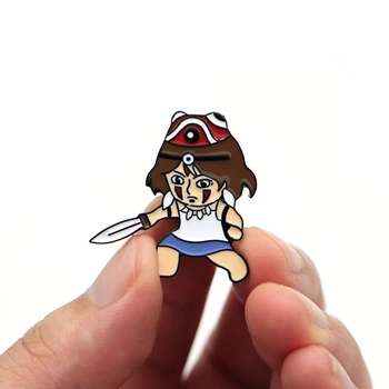 

Enamel Pin Cartoon Anime Princess Brooch Mononoke San Brooches Feminist Lapel / Hat Pin Badge Pins Denim Jacket Oil Drop Pin D65
