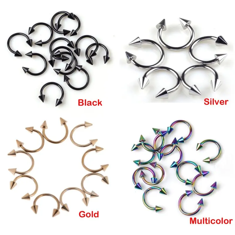 20pcs/lot Stainless Steel Nose Ring Piercing Horseshoe Spike Septum Piercing Eyebrow Tragus Helix Pircing Lip Nariz nose rings piercing jewelry nose studs body piercing earrings ear piercing jewelry metal jewelry body piercing jewelry body jewelry