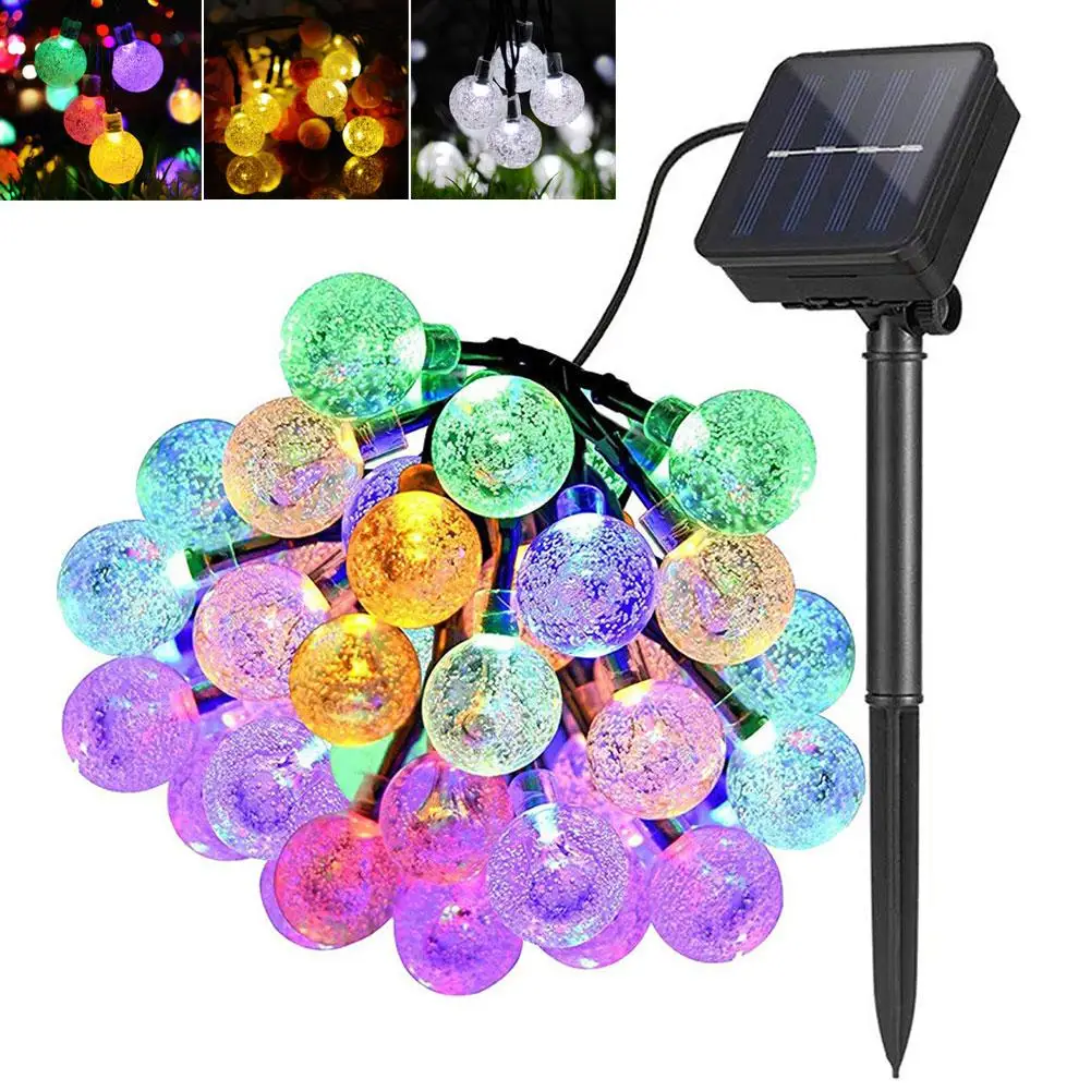 

10/20/30/50/100 LEDs Solar Powered LED Hanging Light Bubble Ball Fairy Lights Christmas Wedding Decoration Garden Home Decor