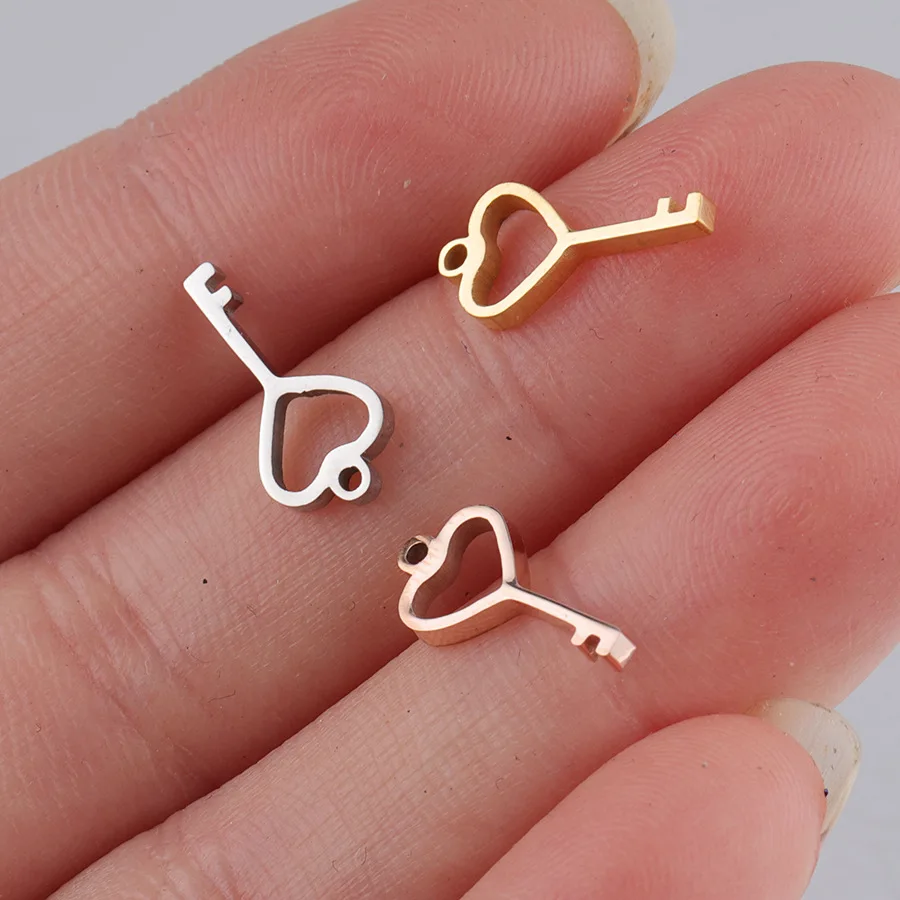 Серебро розовое золото нержавеющая сталь влюбленных сердце замок и подвеска в