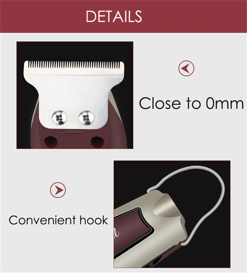 Профессиональная Точная машинка для стрижки волос, электрический триммер для волос, близкий к 0,1 мм, машинка для бритья, инструмент для домашнего парикмахера, 15 Вт