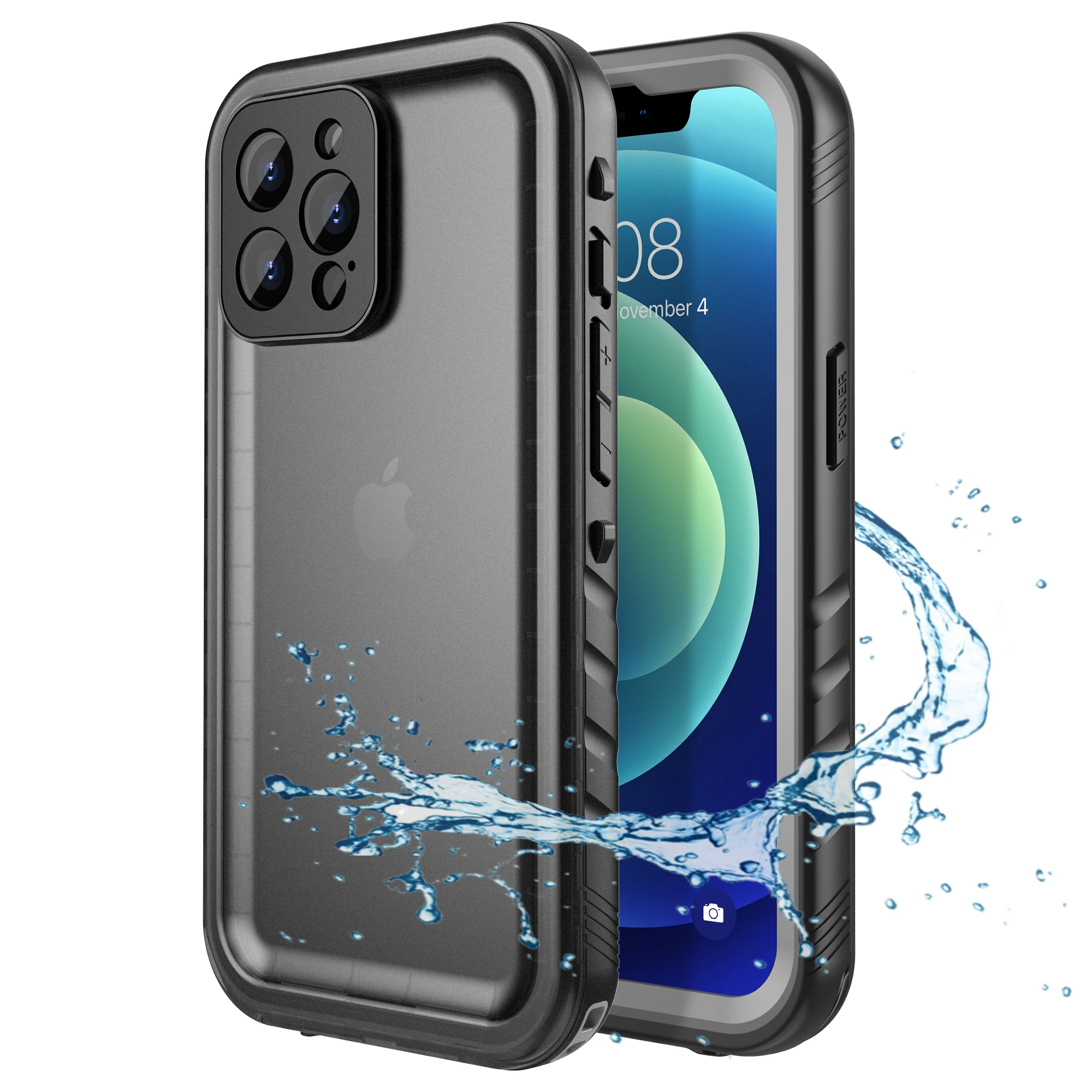 MX-IPH-14PMX | iPhone 14 Pro Max | Waterproof Case IP68 shock & water proof  Cover w/ X-Mount & Carabiner