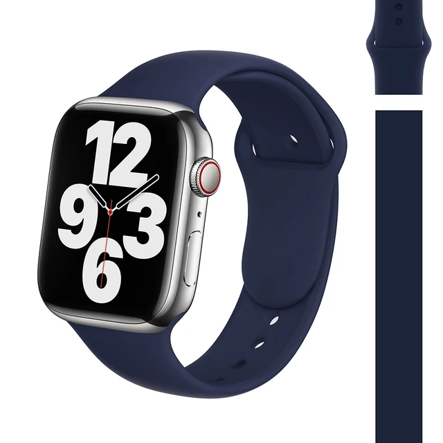 Silicone Strap Watch Compatible Apple Watch Band 45mm 44mm 41mm for bracelet iWatch 40mm 38mm correa apple watch series 7 6 5 SE 9