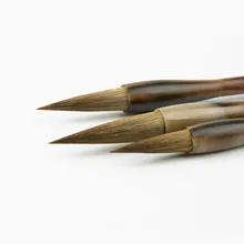 3 шт ласка для волос каллиграфия кисть Caligrafia китайская живопись обычный скрипт ручка-кисть для письма Волчья шерсть калиграфия набор кистей