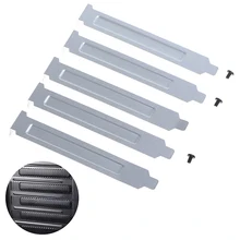 5pcs PCI Slot Covers Bracket w/ Screws, Full Profile Expansion Dust Filter Blanking Plate for PCI