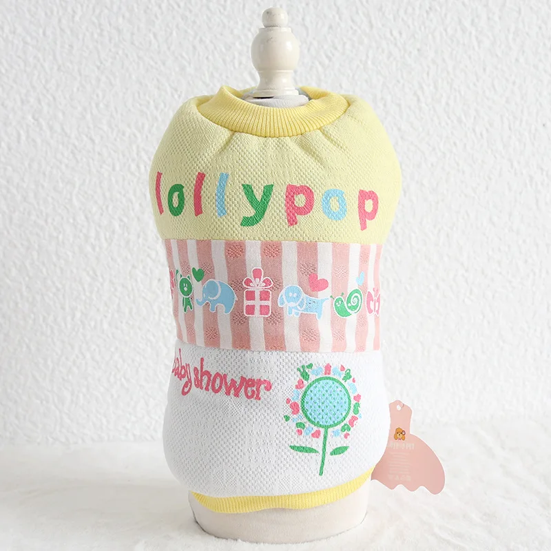 

Autumn and Winter Warm Two Feet Dog Coats with Sunflower Animal Printed Pet Clothes Pink Yellow Colors Xs-xl Sizes Pet Products