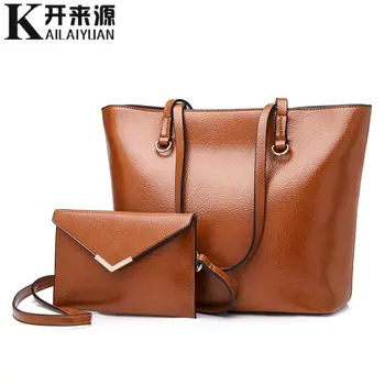 

100% Genuine leather Women handbags 2021 New European fashion ladies handbags simple wild shoulder bag Detachable double bag