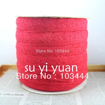 

A roll (about 306 yards) 25mm width red Elastic good Stretch Lace trim/ribbon DIY handband sewing garment accesorries hair lace