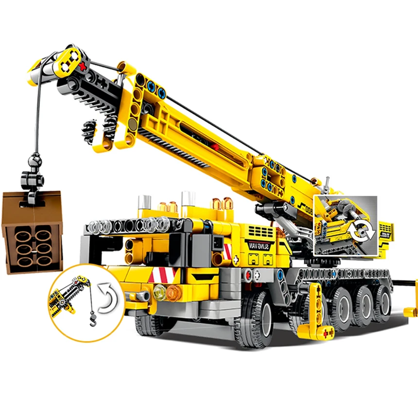 Billige 665 stücke Stadt Engineering Maschine Auto Bausteine Kompatibel Legoinglys Technik Erleuchten Ziegel Spielzeug für Kinder Kinder Geschenke