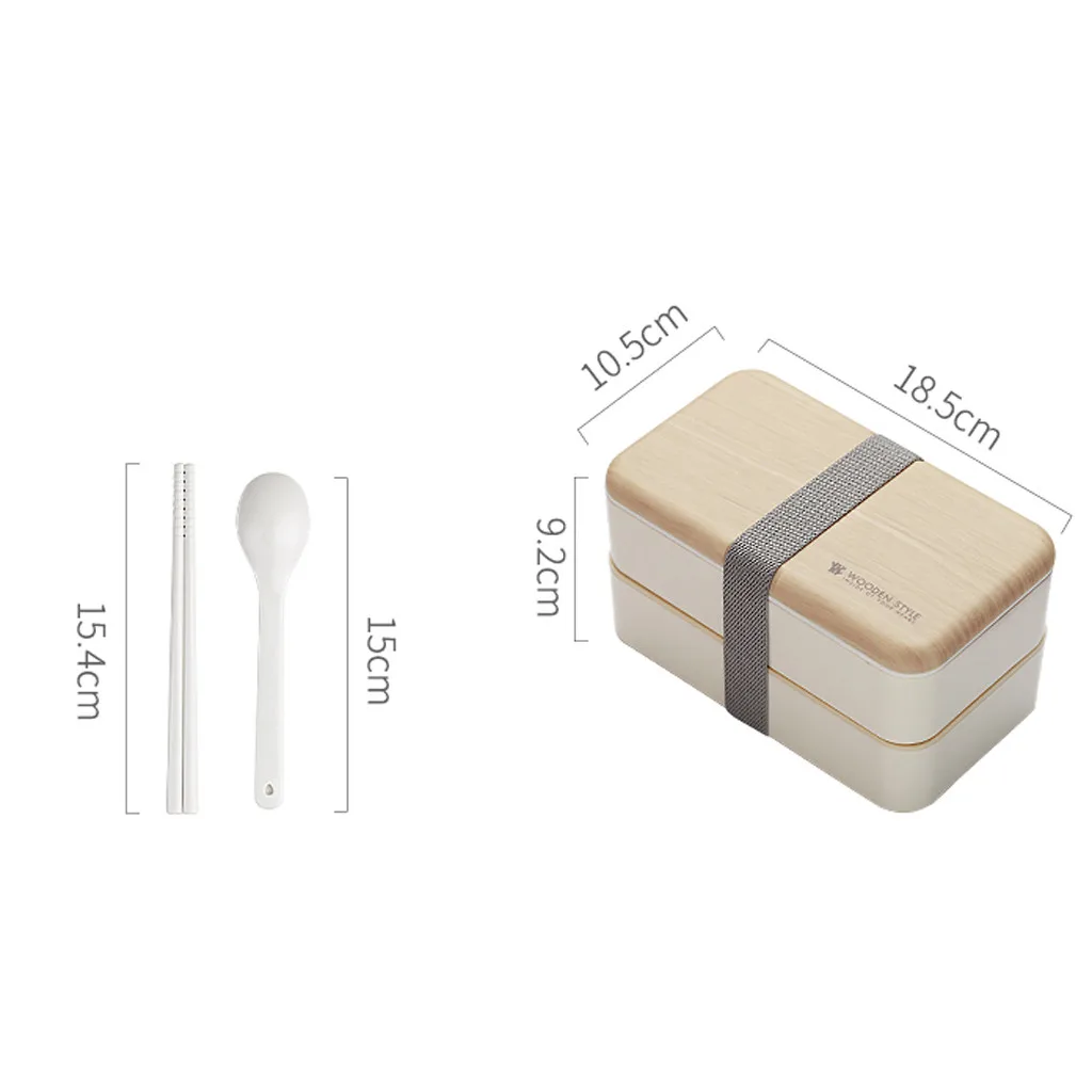 Ланч-бокс для микроволновки японского дерева Bento Box 2 слоя контейнер для хранения 10,09