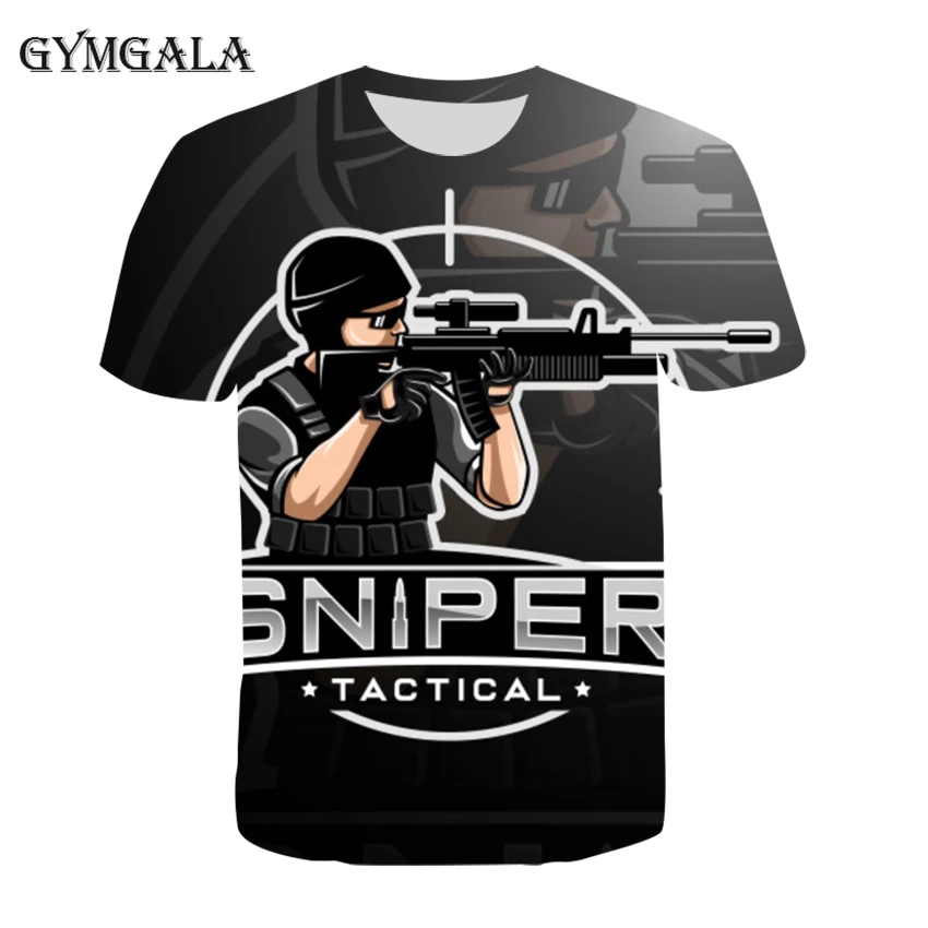 

2020 summer new couple wear children's short-sleeved round neck loose 3D printing game cartoon custom pattern T-shirt hot sale