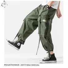 Privathinker, мужские свободные винтажные брюки карго, осень, уличная одежда, джоггеры, мужские хип-хоп японские Брюки с карманами, мужские брюки, большие размеры