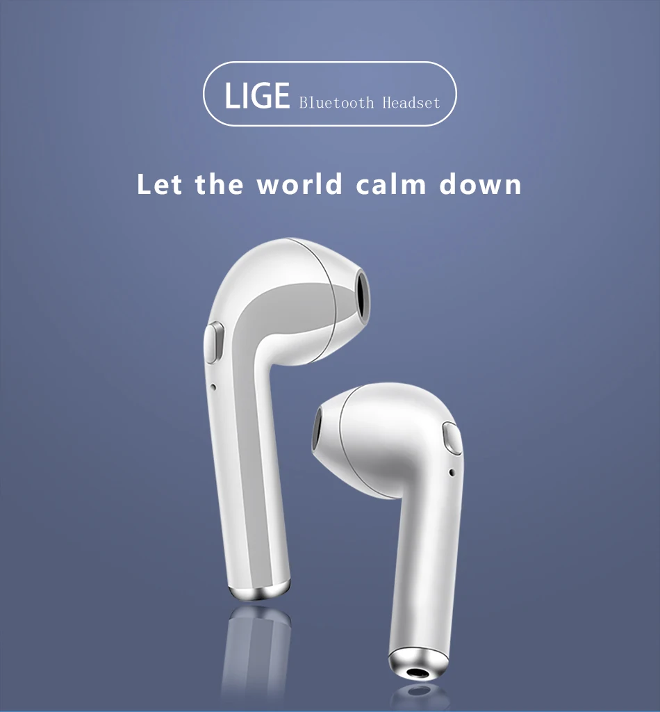 LIGE New TWS Mini headset 5.0 Bluetooth Earphones Stereo Bass Wireless Headset Earbuds with Mic for Phone xiaomi Samsung