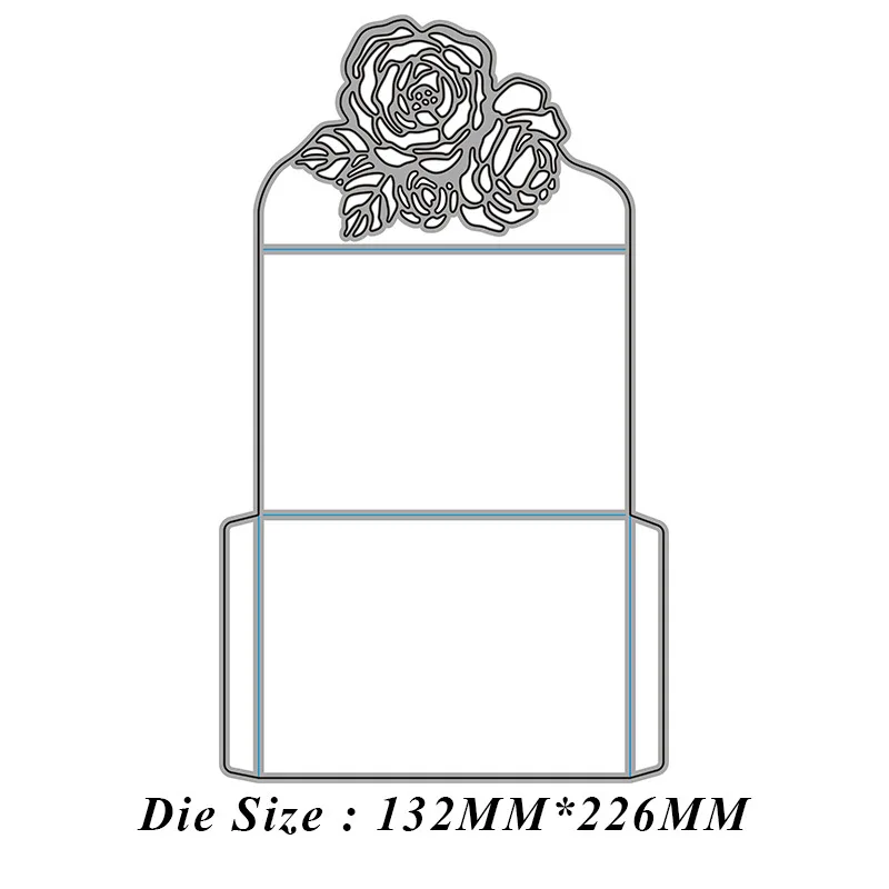 

Rose Greeting Card Envelope Metal Cutting Dies Scrapbook Paper Craft Knife Mould Stencils 2021 New Making Die Cuts