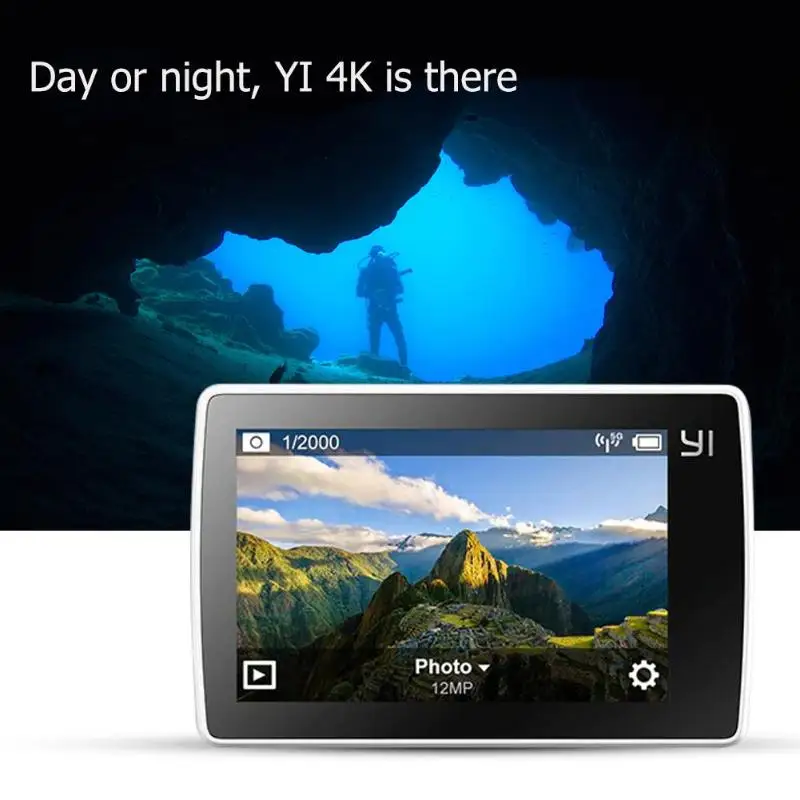 Xiaomi YI 4K Экшн-камера Ambarella A9SE75 Спортивная мини-камера ARM 12MP CMOS 2.19in 155 градусов сенсорный экран Wifi w/селфи-палка