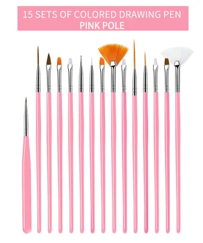 

Nail Brush For Manicure Gel Brush For Nail Art 15Pcs/Set Ombre Nail Brushes For Gradient For Gel Nail Polish Painting Drawing