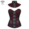 Wechery Steampunk Corset Top Corselet Gothic Women's Gothic Clothing Women's Binders and Shapers 2pcs Set ► Photo 1/3
