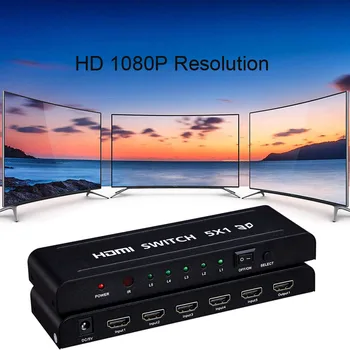 

3x1 HDMI Switch 4x1 HDMI Switcher 5x1 3D 1080P Video Converter Box +IR Remote Adapter for PS3 PS4 DVD TV BOX Computer PC to HDTV