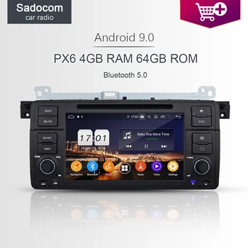 

PX6 1 din TDA7851 Android 9.0 8 Core Bluetooth 4.2 4GB RAM+64GB ROM Car DVD player for BMW E46 M3 1998-2005 car radio Glonass