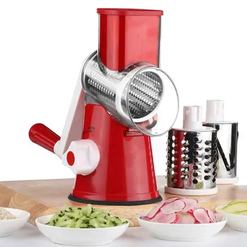 

Manual Vegetable Cutter 3 In1 Slicer Multifunctional Round Mandoline Slicer Spiralizer Potato Cheese Manual Kitchen Gadgets