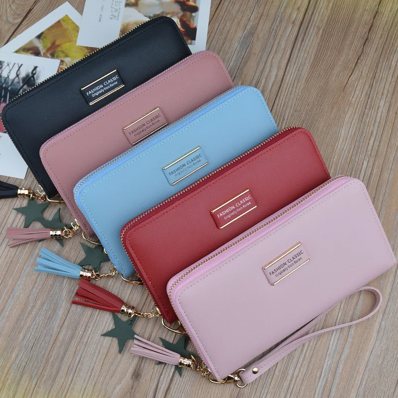 

Fashionable and versatile new simple women's wallet long zipper wallet multifunctional wallet hand bag wholesale