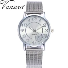 Vansvar Brand Women Watches Quartz Watch Luxury Gold Geneva Wristwatch Waterproof Stainless Steel Strap Ladies Bracelet Watch