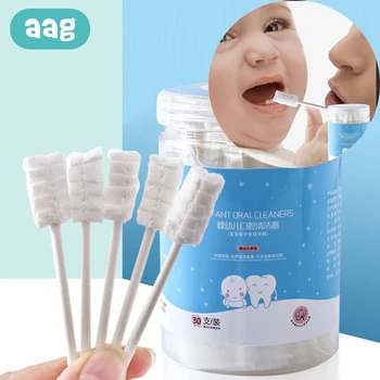 

AAG 30 Pcs/box Baby Gauze Toothbrush Baby Cleaning Items Set Newborn Tooth Brush Teeth Massager Clear Tool Dental Oral Care Kit