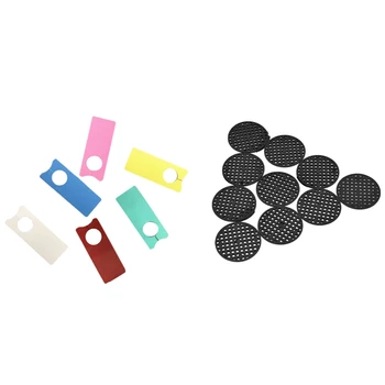 

300 Pcs Flower Pot Hole Mesh Pad Bonsai Pot Bottom Grid Mat & 600Pcs Pvc Plants Tags Nursery Garden Ring Label