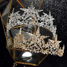 FORSEVEN, роскошные свадебные диадемы золотого и серебряного цветов в форме цветка, короны принцессы на день рождения, Женские Ювелирные аксессуары JL