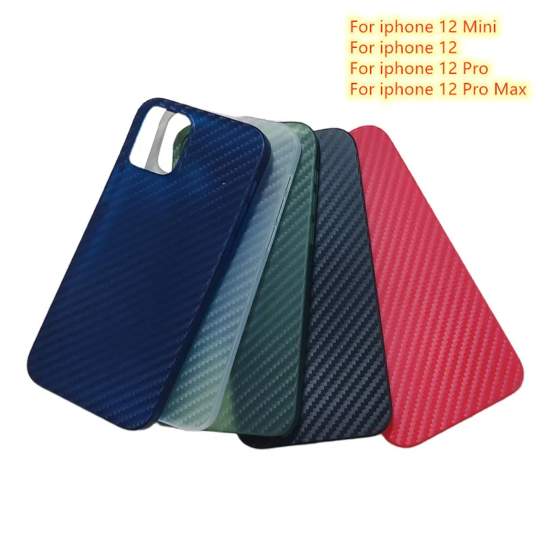 

5 Colors Classic All Inclusive Carbon Fiber Pattern Frosted PP Back Cover For IPhone 12 Mini Pro Max Phone Cases Cover Shell