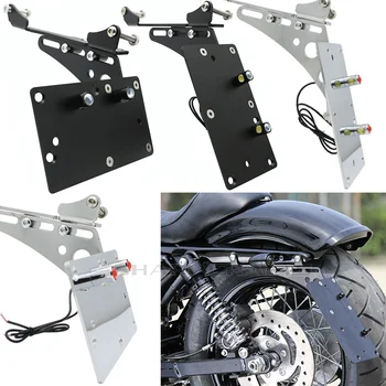 

Motorcycle Tail Light Side Mount License Plate Bracket Fits For Harley Sportster Iron 883 1200 XL883 XL1200 72 48 Chopper Bobber