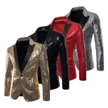Модный мужской костюм, тонкий пиджак с галстуком-бабочкой, костюм с пайетками, свадебные, для жениха, блестящий, косплей, Блейзер, куртка, одежда
