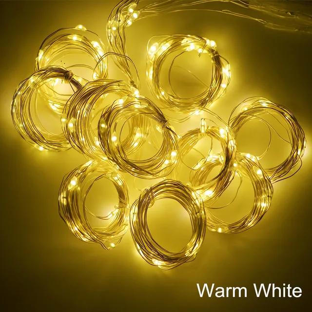 3M LED Christmas Fairy String Lights USB Remote Control Festoon Garland on Window New Year Holiday Decoration for Home Outdoor Warm White Lights