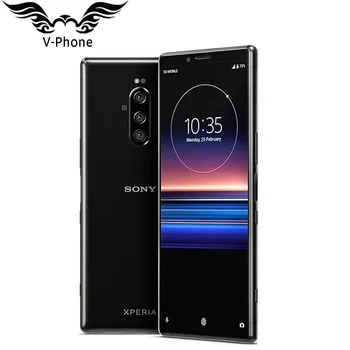 Перейти на Алиэкспресс и купить Новый sony Xperia 1 6 ГБ 128 Гб мобильный телефон с двумя sim-картами J9110 6,5 дюйм1644x3840 восьмиядерный смартфон Snapdragon 855 12 МП с тройной камерой